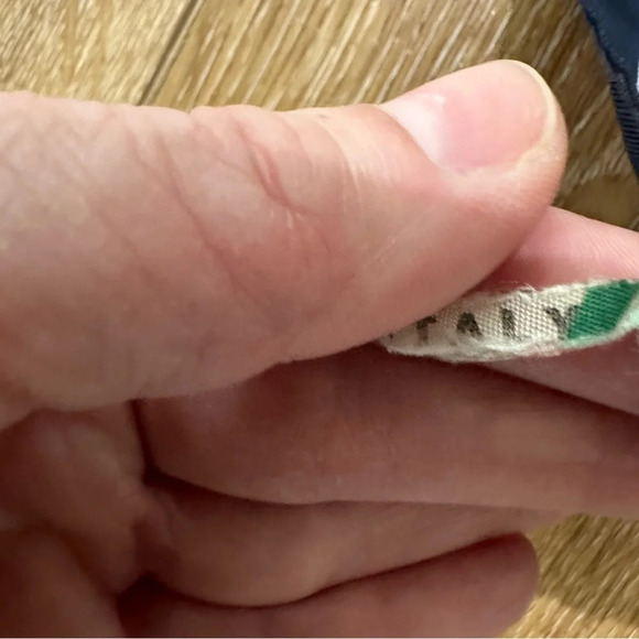 Christian Vintage Navy & Yellow Silk Scarf Made in Italy GUC - Picture 5 of 7